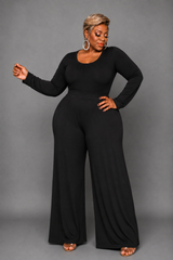 Black Wide Flow Jumpsuit
