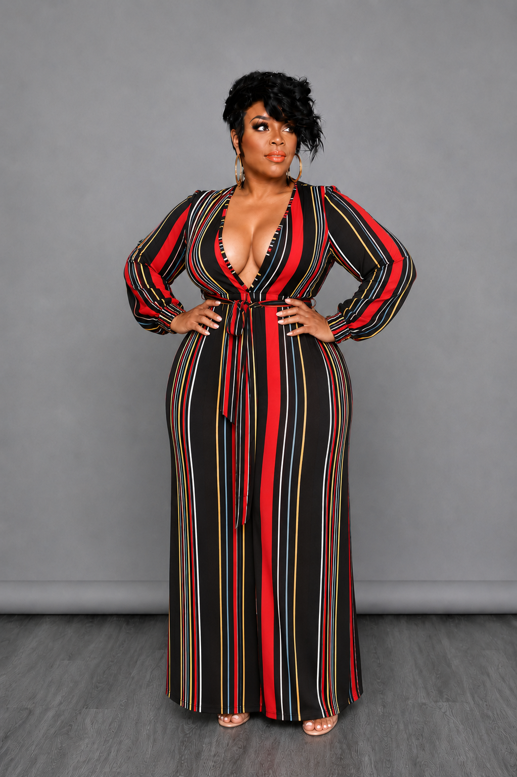 Red Stripes Maxi Dress