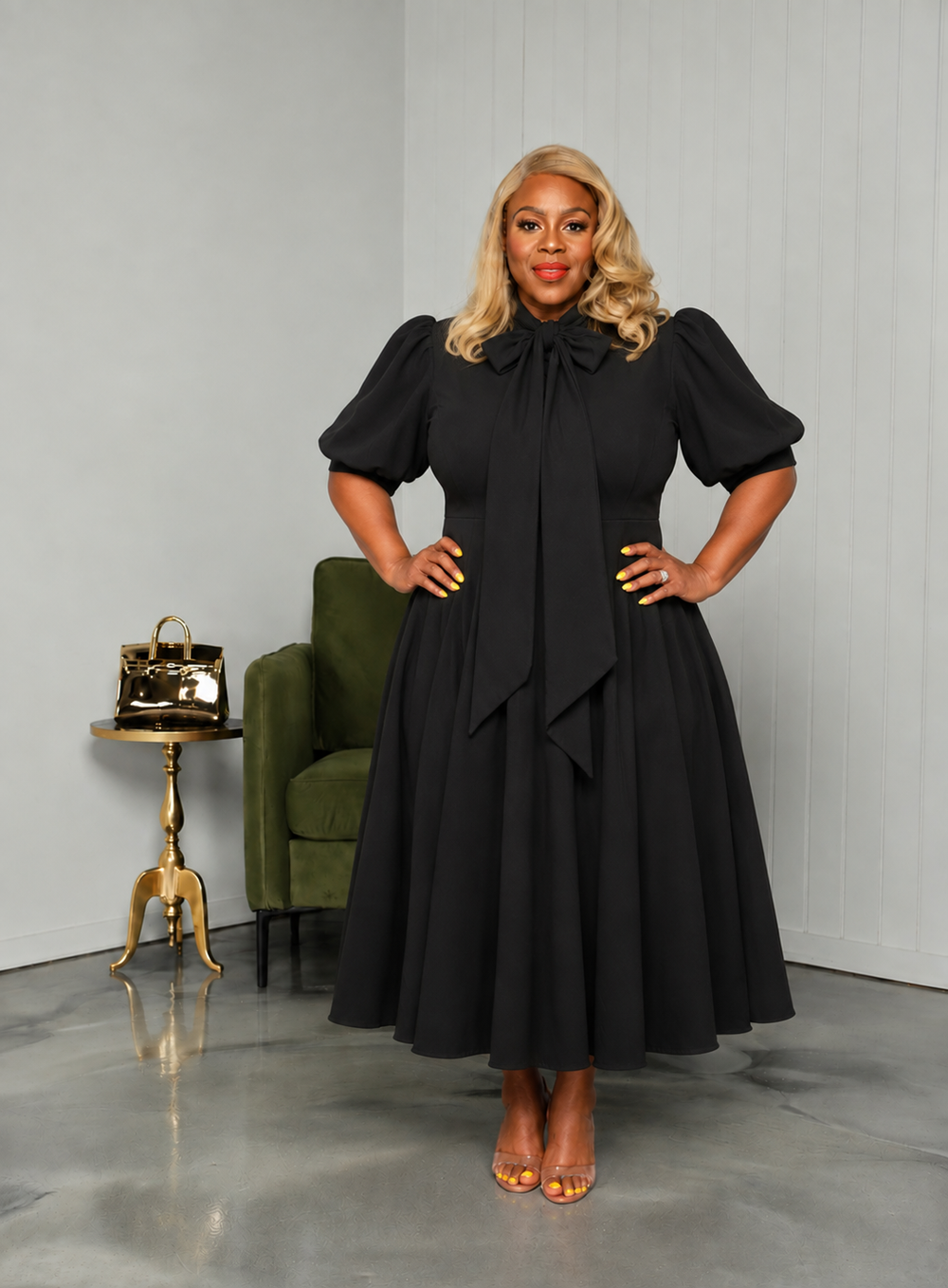 Black Bre Bow Dress – Curvaceous Boutique