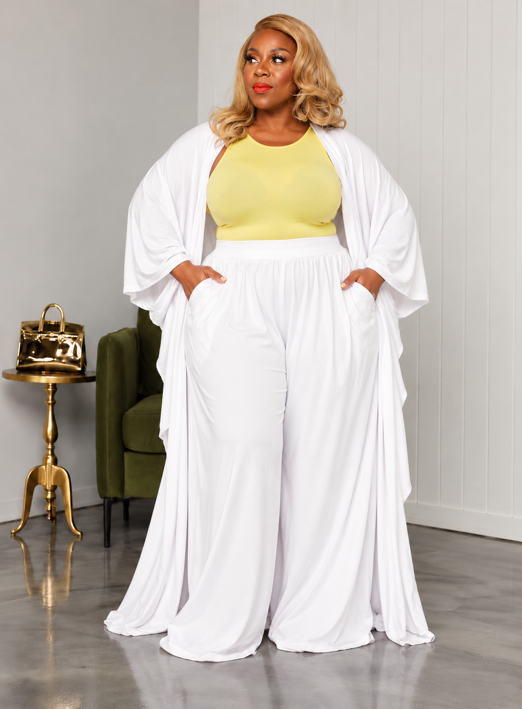 White Demi Duster Set