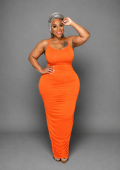 Orange Ruch Dress