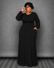 Black Puff Sleeve Dress