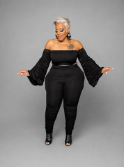 Black It All Ruched Set
