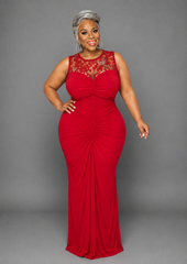 Red Lace Back Gown