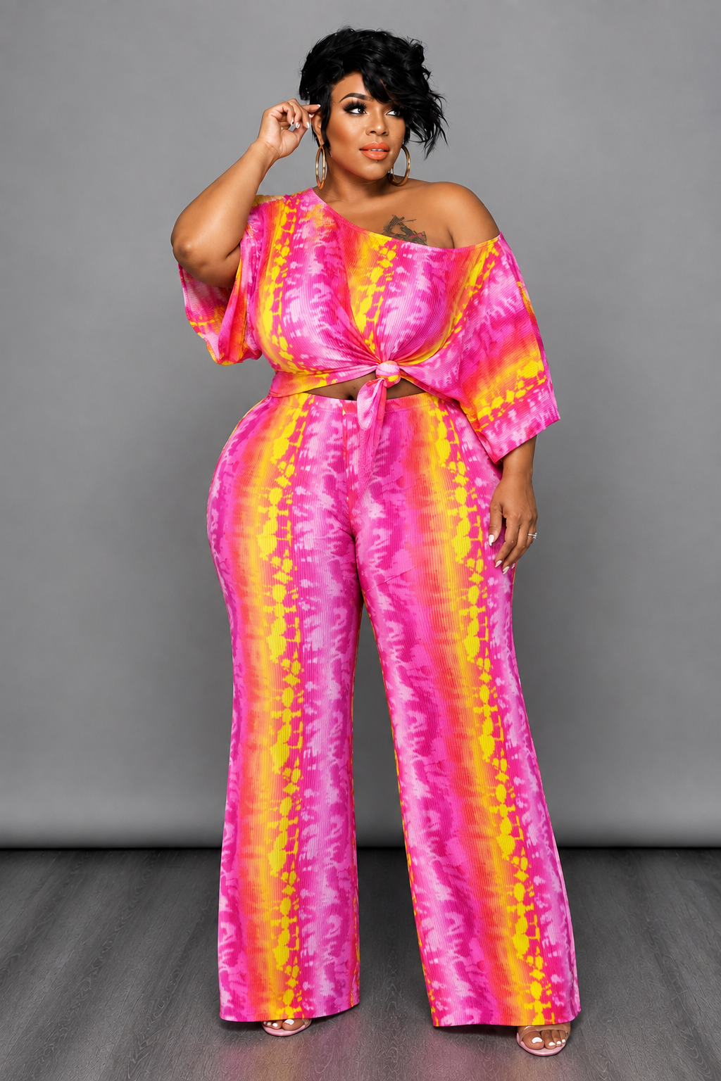 Pink Pleated Set