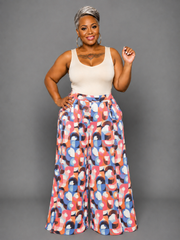 Blue Print Palazzo Pants