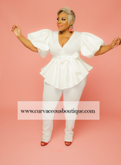 Ivory Balloon Sleeve Set