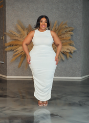 Ivory Side Ruch Dress