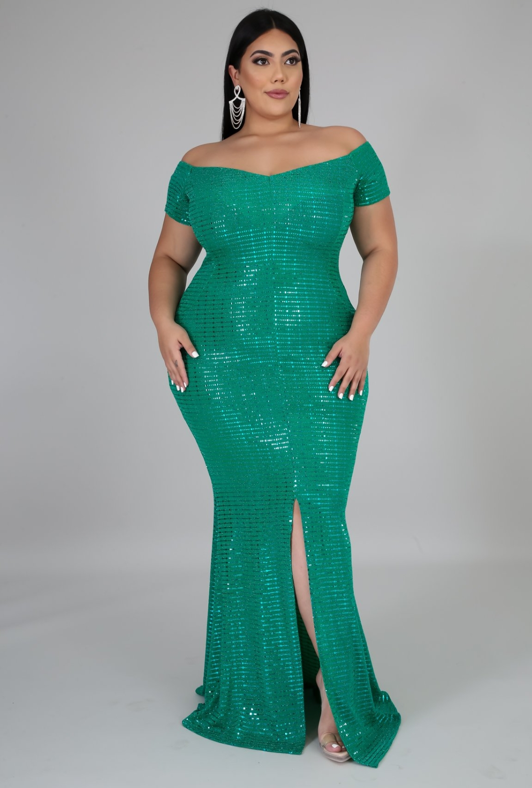Green Metallic Gown