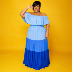 Shades of Blue Maxi Dress
