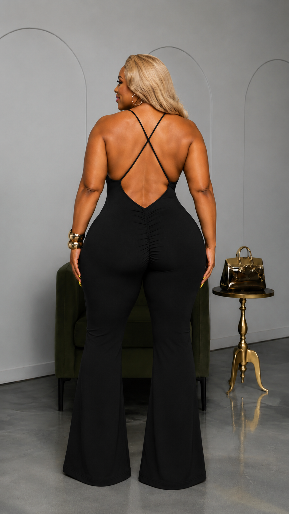 Black Becca Flare Jumpsuit