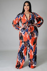 Get Tropical Leaf Pant Set