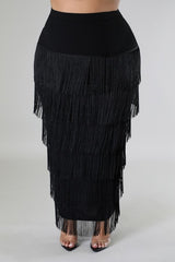 Black Razzle Tassel Skirt