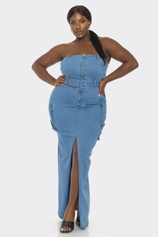 Dallas Denim Maxi Dress Curvaceous Boutique Dallas Denim Maxi Dress Curvaceous Boutique