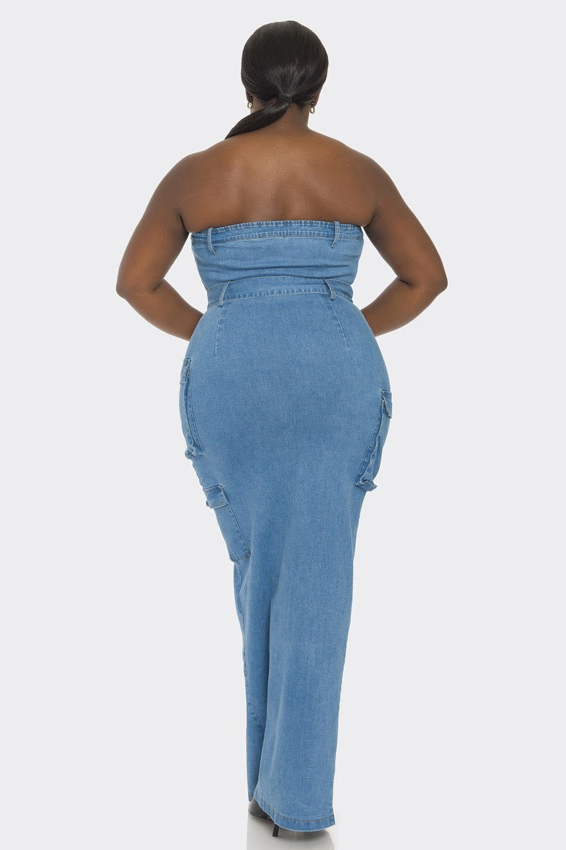 Dallas Denim Maxi Dress Curvaceous Boutique Dallas Denim Maxi Dress Curvaceous Boutique
