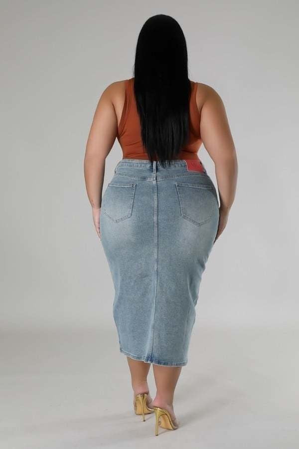 Denim Outter Pocket Skirt