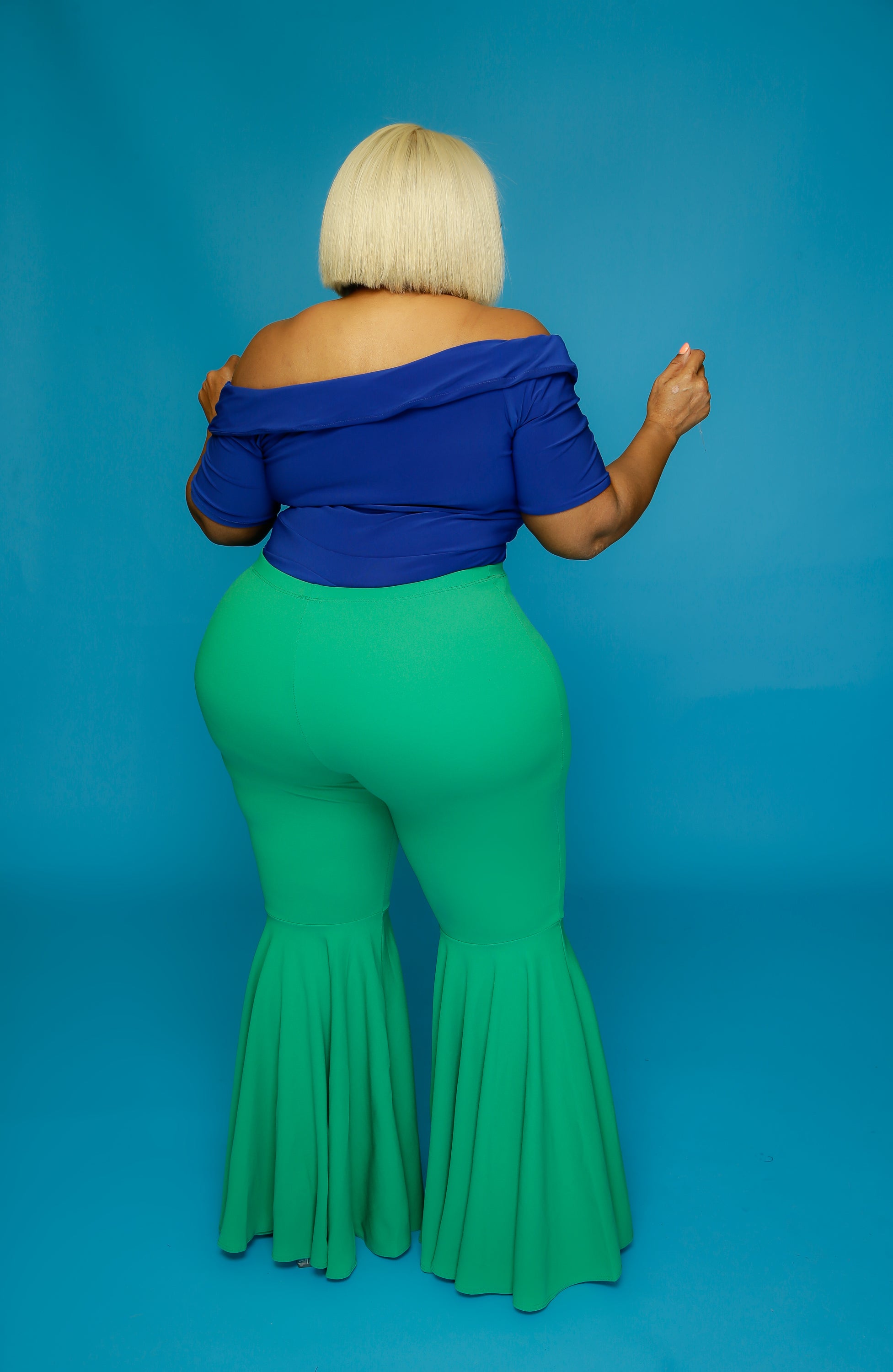 Kelly Green Mermaid Flare Pants
