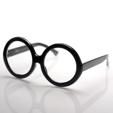 Black Oversized Round Circle Glasses