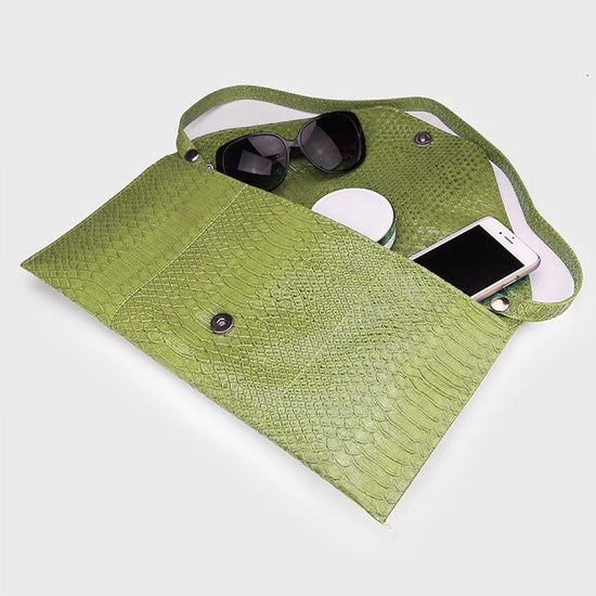 Load image into Gallery viewer, Olive Green Envelope Clutch
