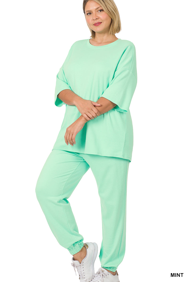 Load image into Gallery viewer, Mint Cotton Jogger Set
