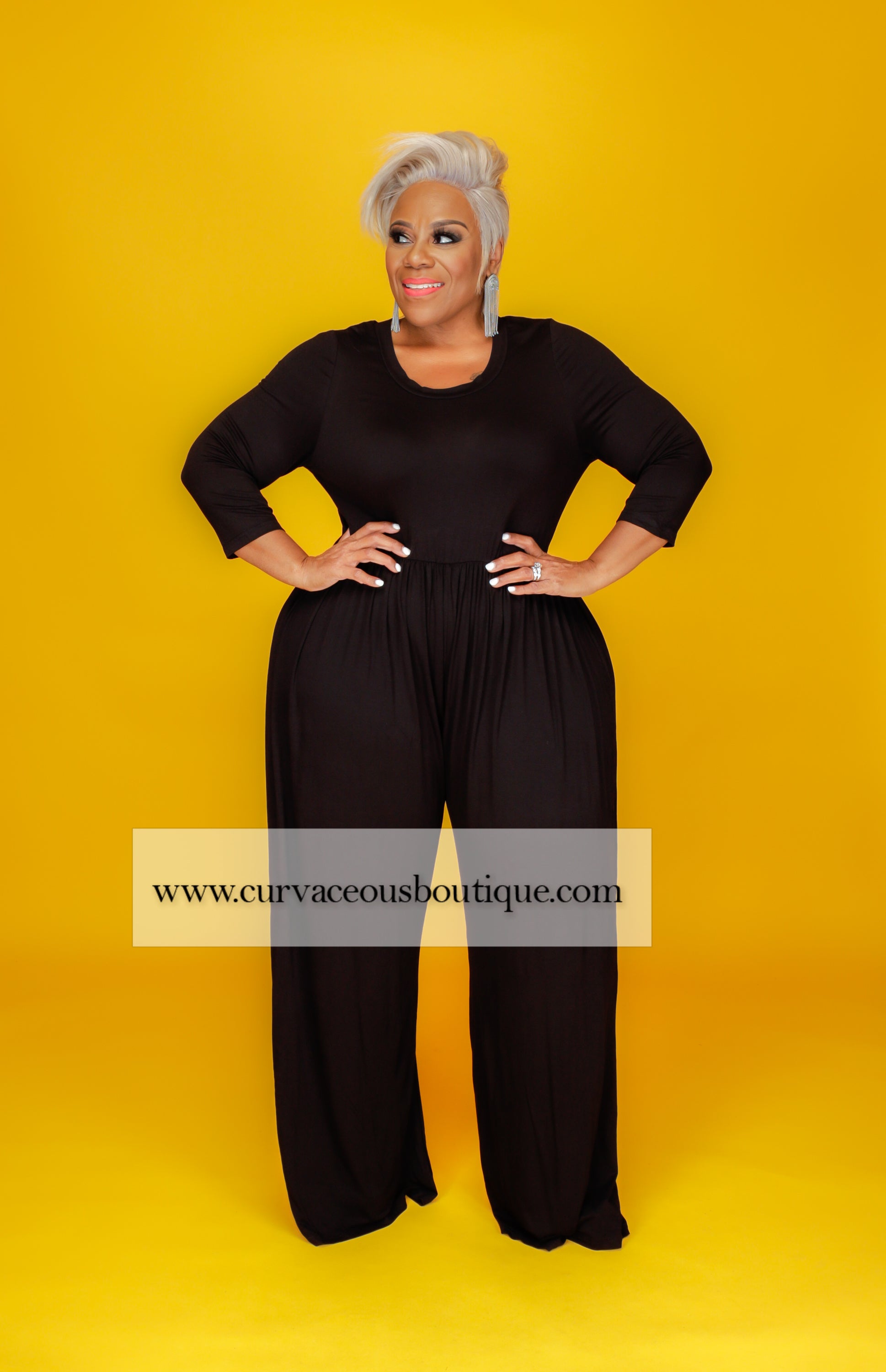 Black Kifini Wide Leg Jumpsuit