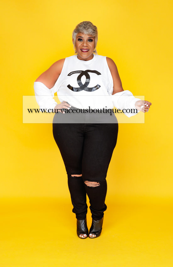 Load image into Gallery viewer, White Curvaceous Cutie CC Sweatshirt
