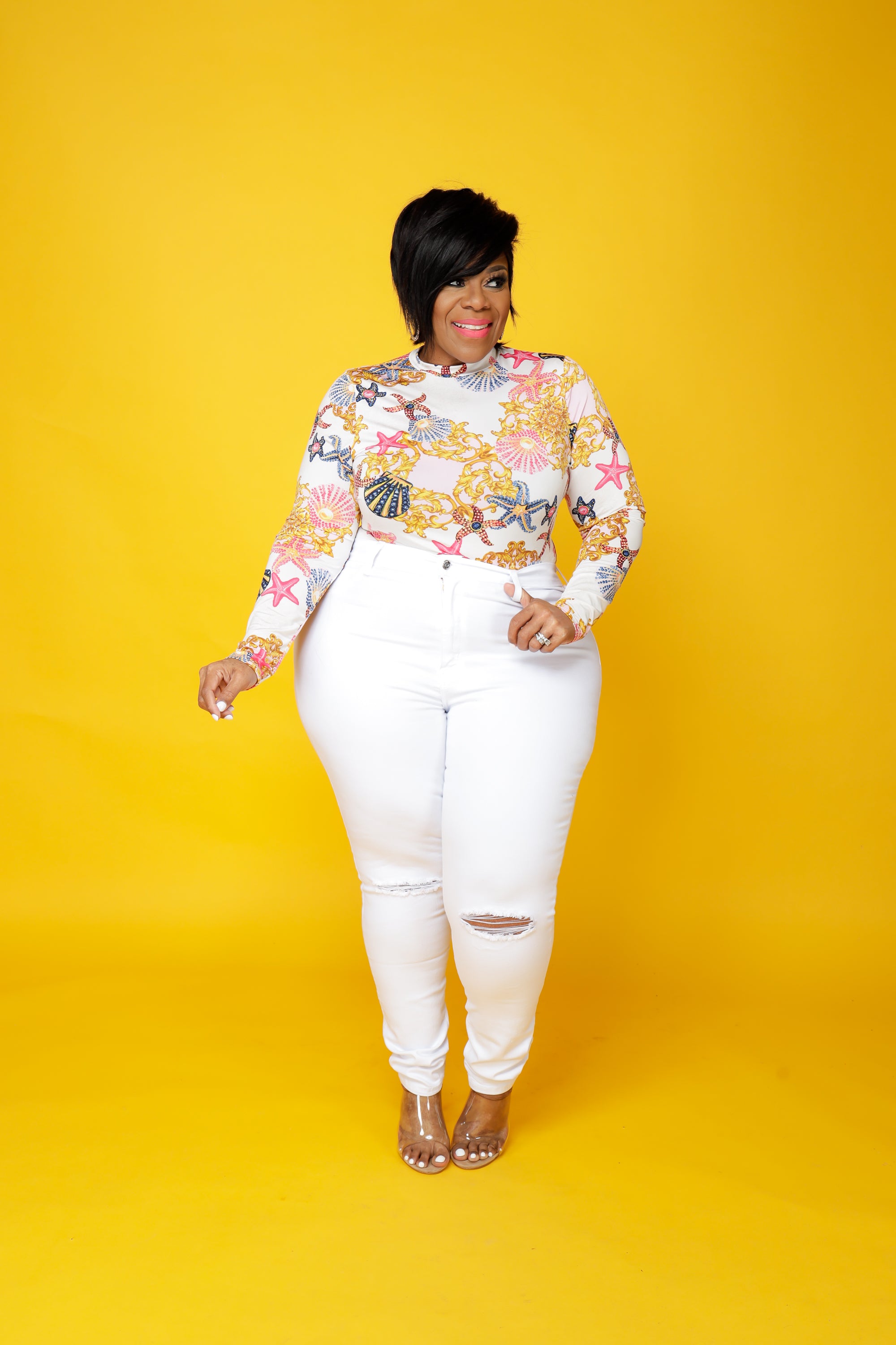 White Sea Shell Bodysuit