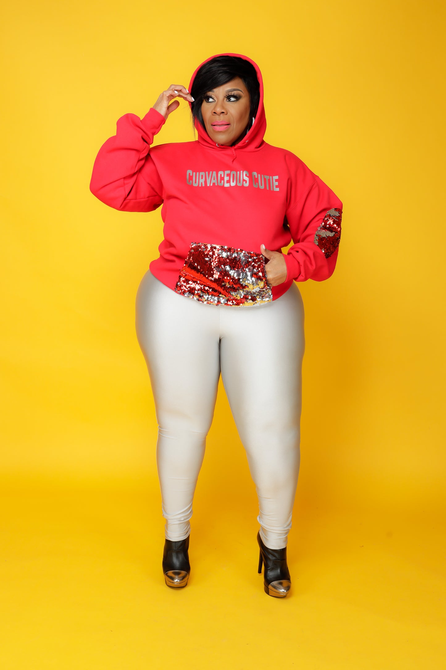 Load image into Gallery viewer, Red Sequin CC Sweatshirt
