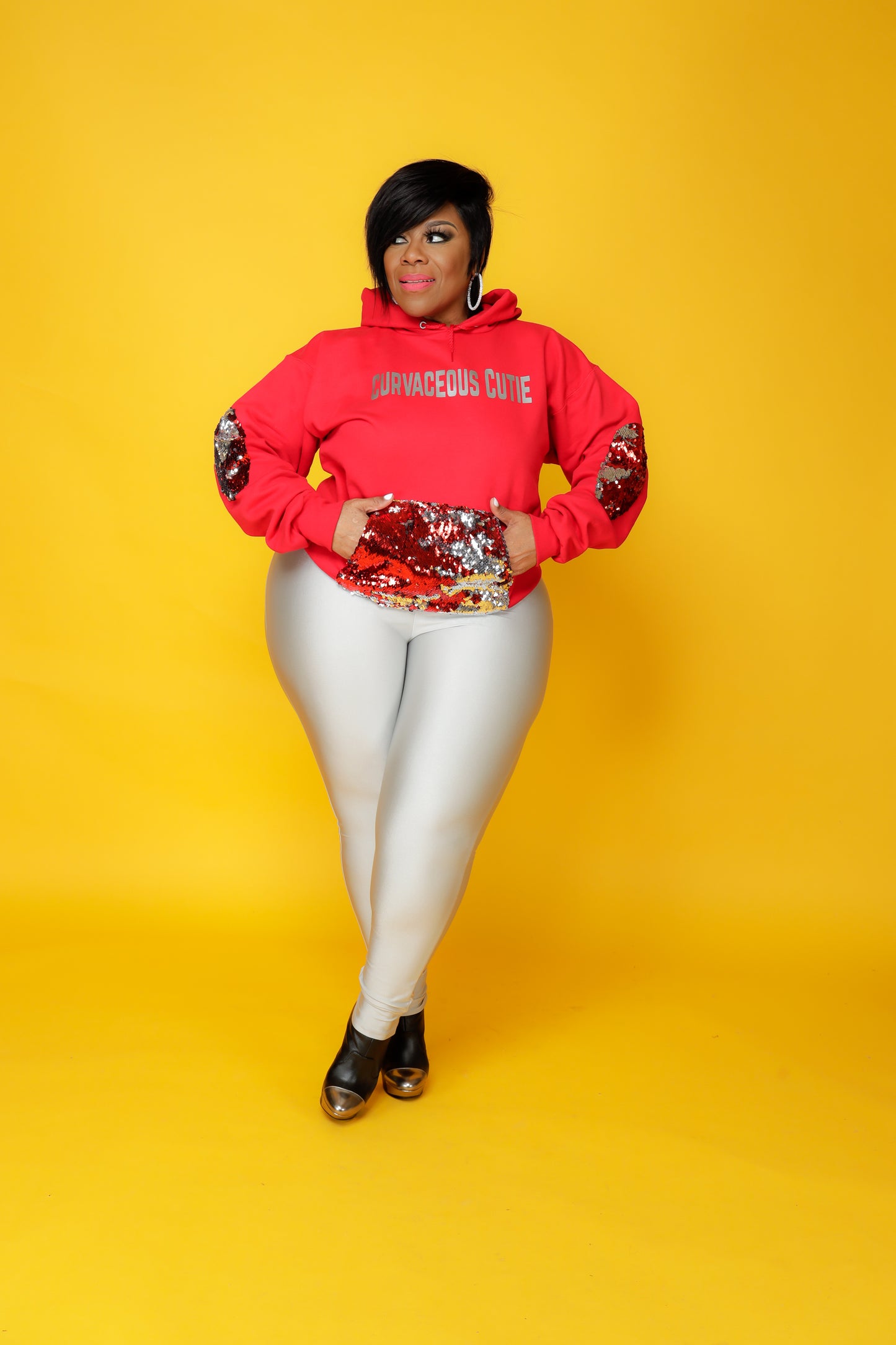 Red Sequin CC Sweatshirt