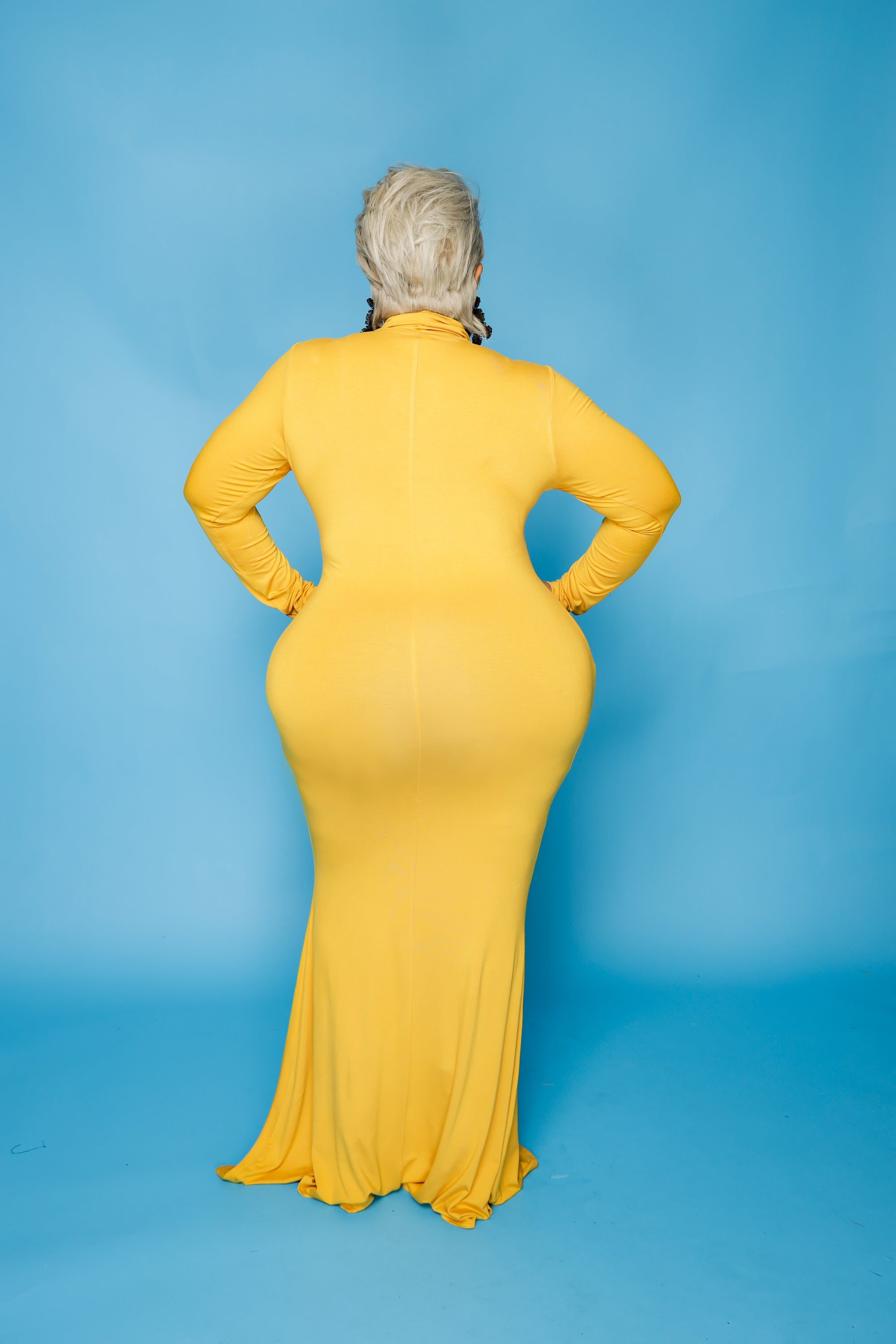 Mustard Lala Turtleneck Maxi Dress