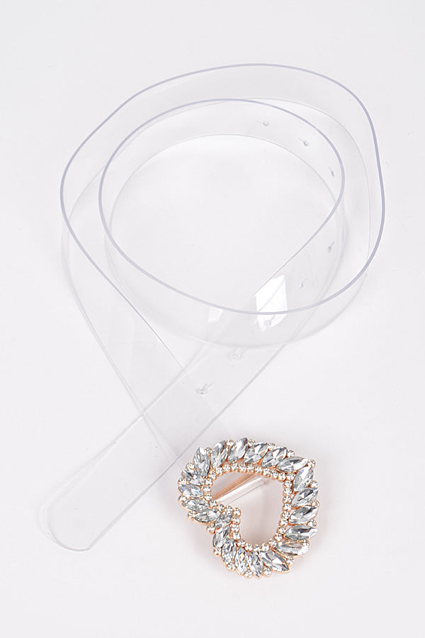 Heart Rhinestone Buckle Plus Size Belt
