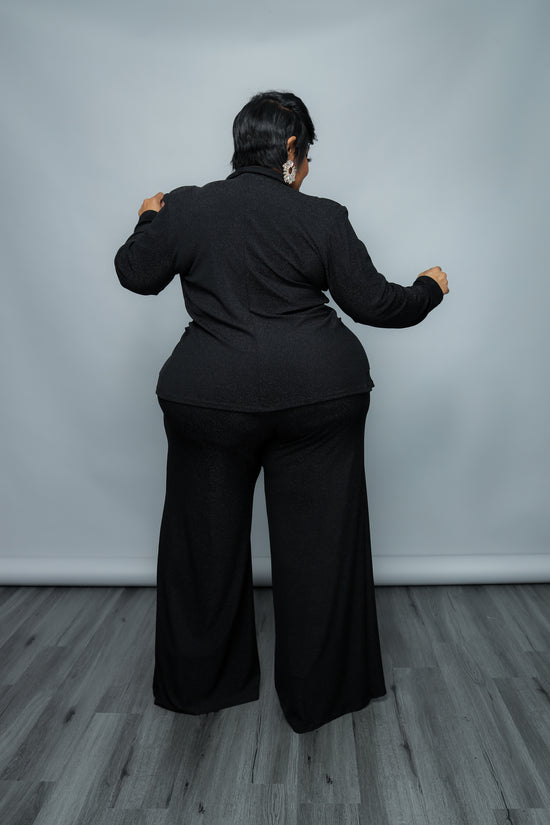 Load image into Gallery viewer, Black Shimmer Pant Suit
