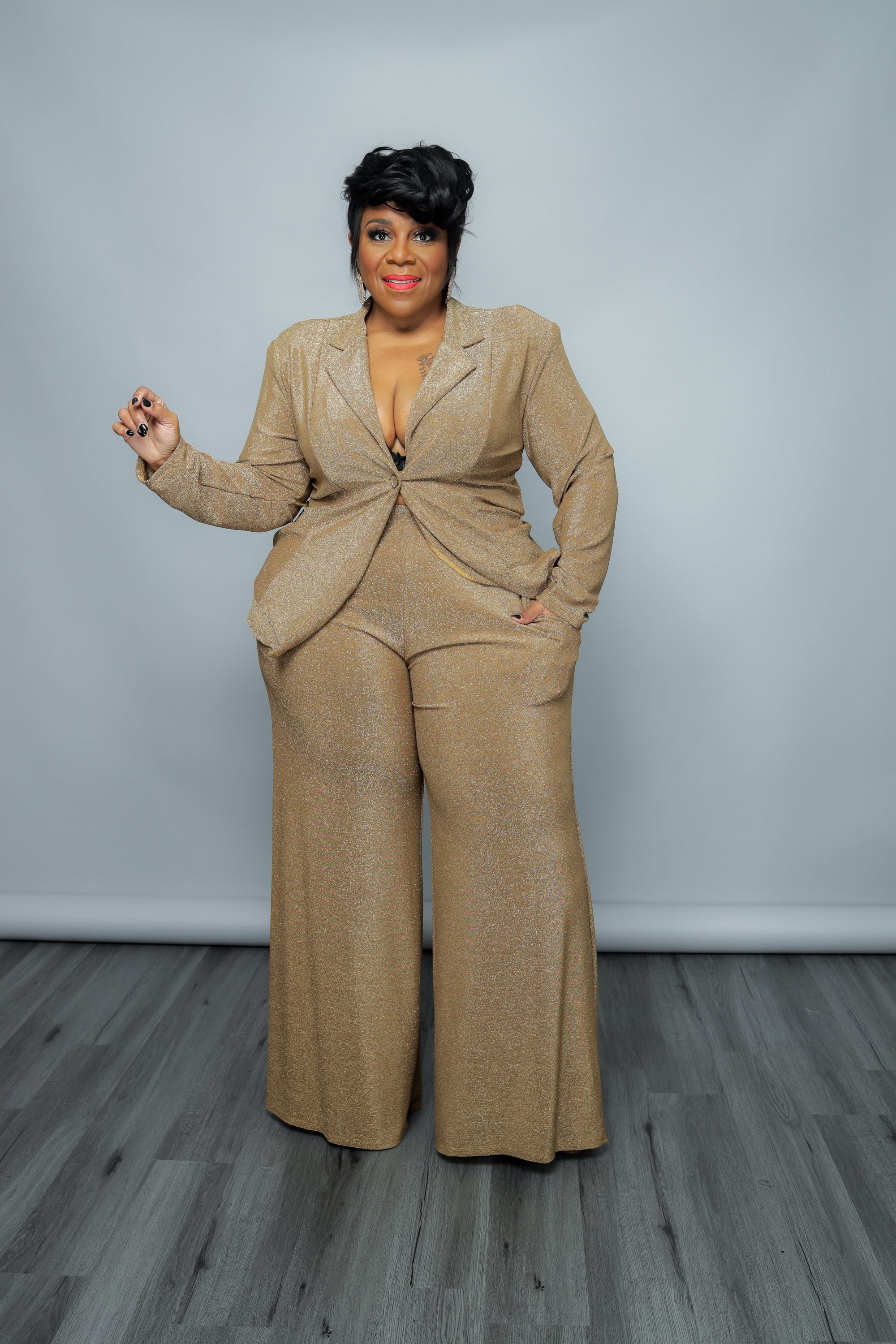 Gold Shimmer Pant Suit