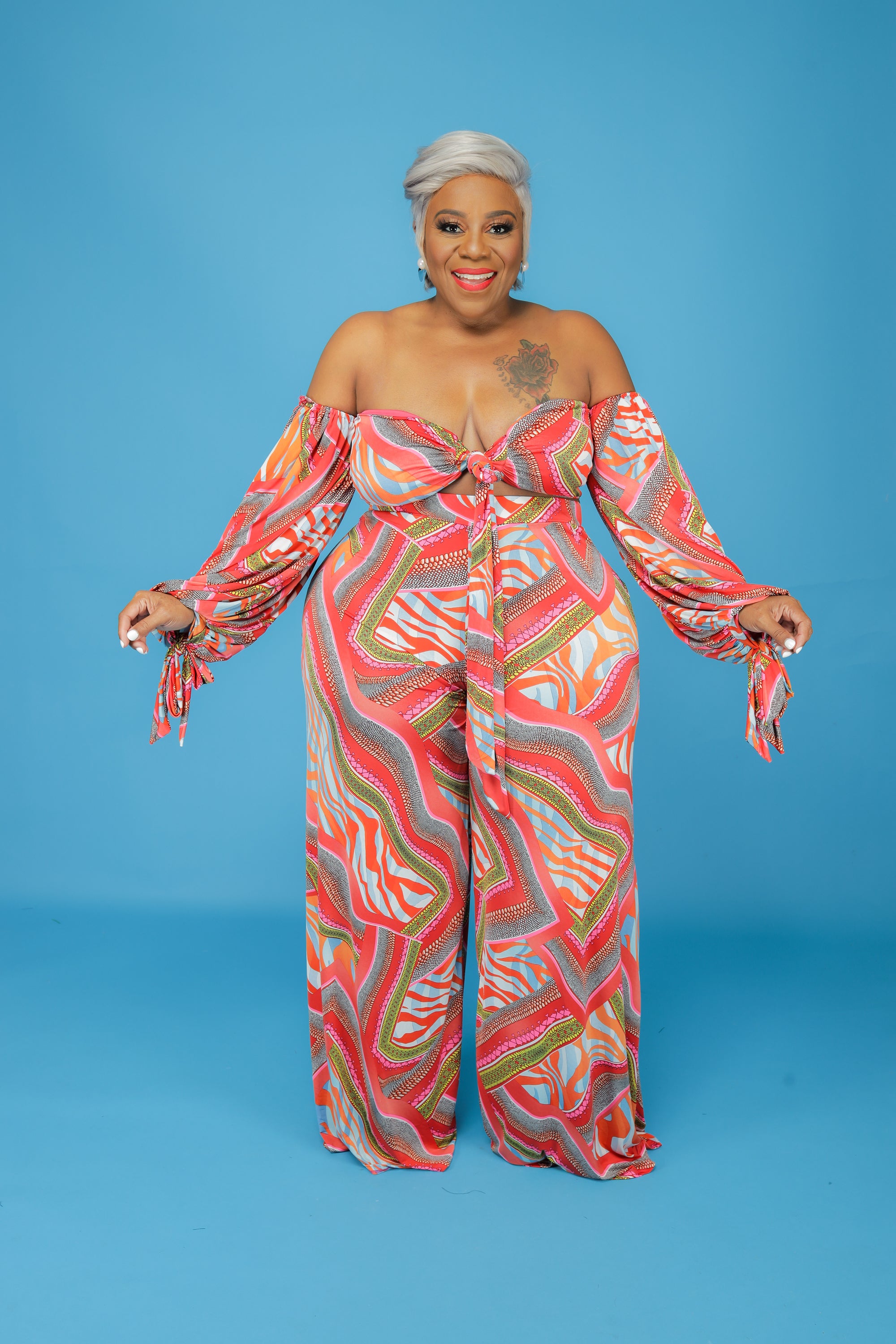 Gia Print Off Shoulder Set