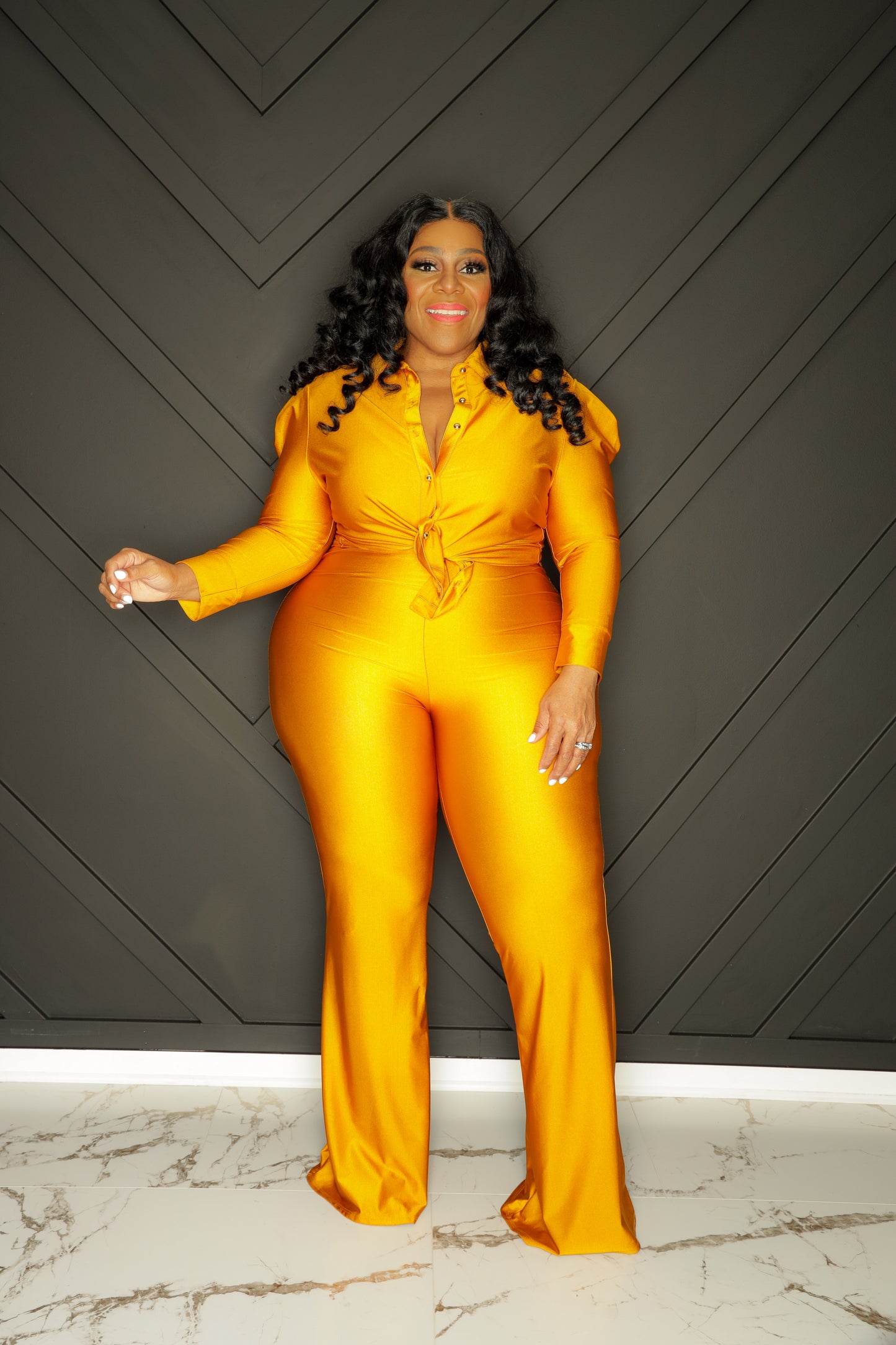 Load image into Gallery viewer, Mustard Gold Button Pant Set
