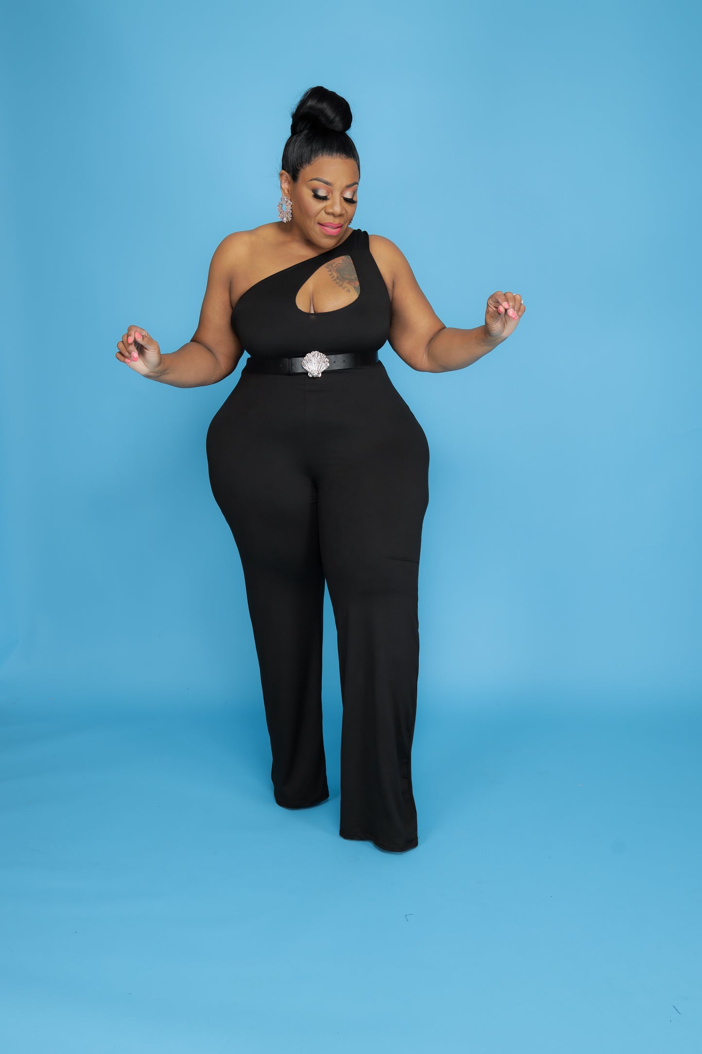 Black Pretty Cut-Out Jumpsuit