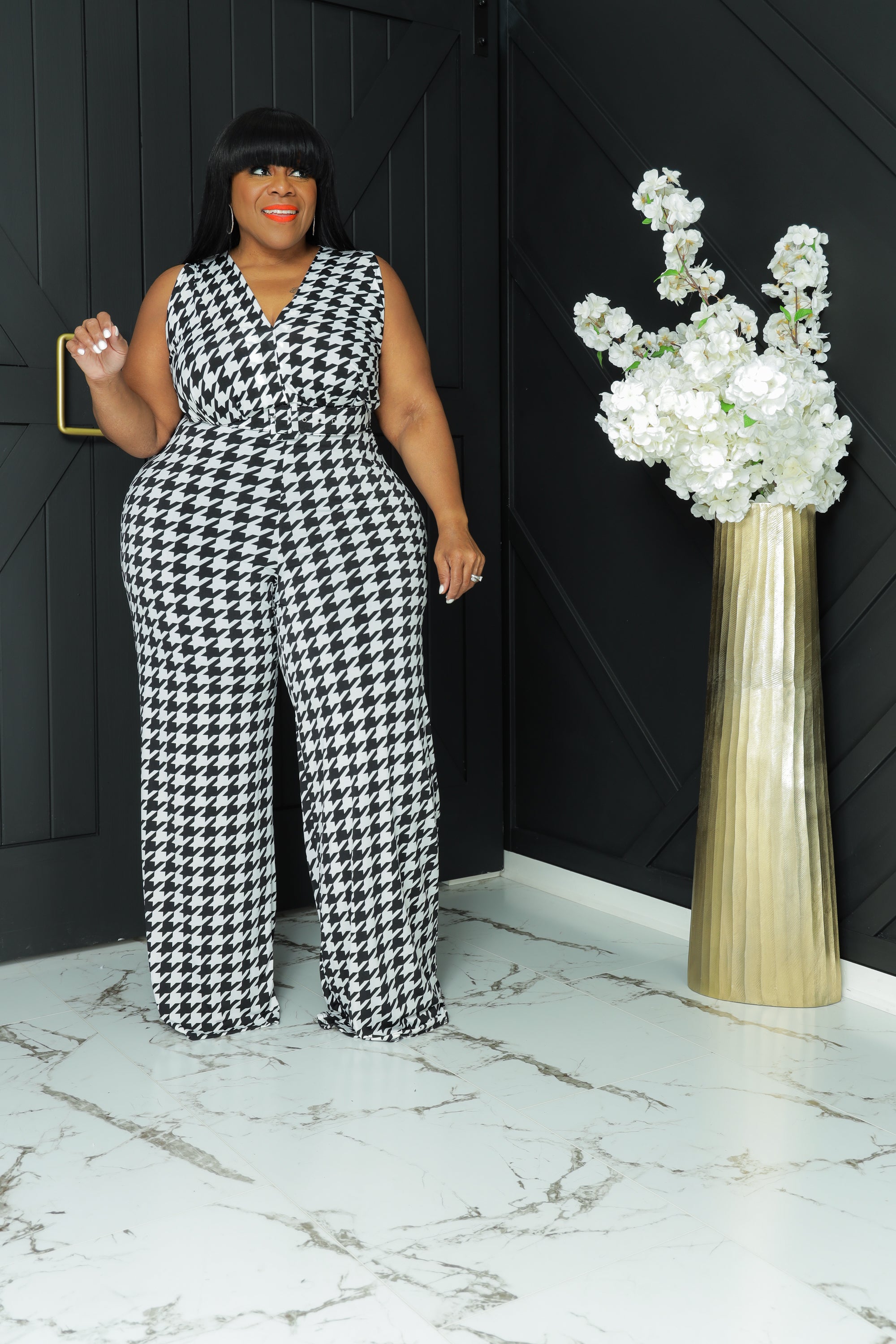 On The Houndstooth Jumpsuit