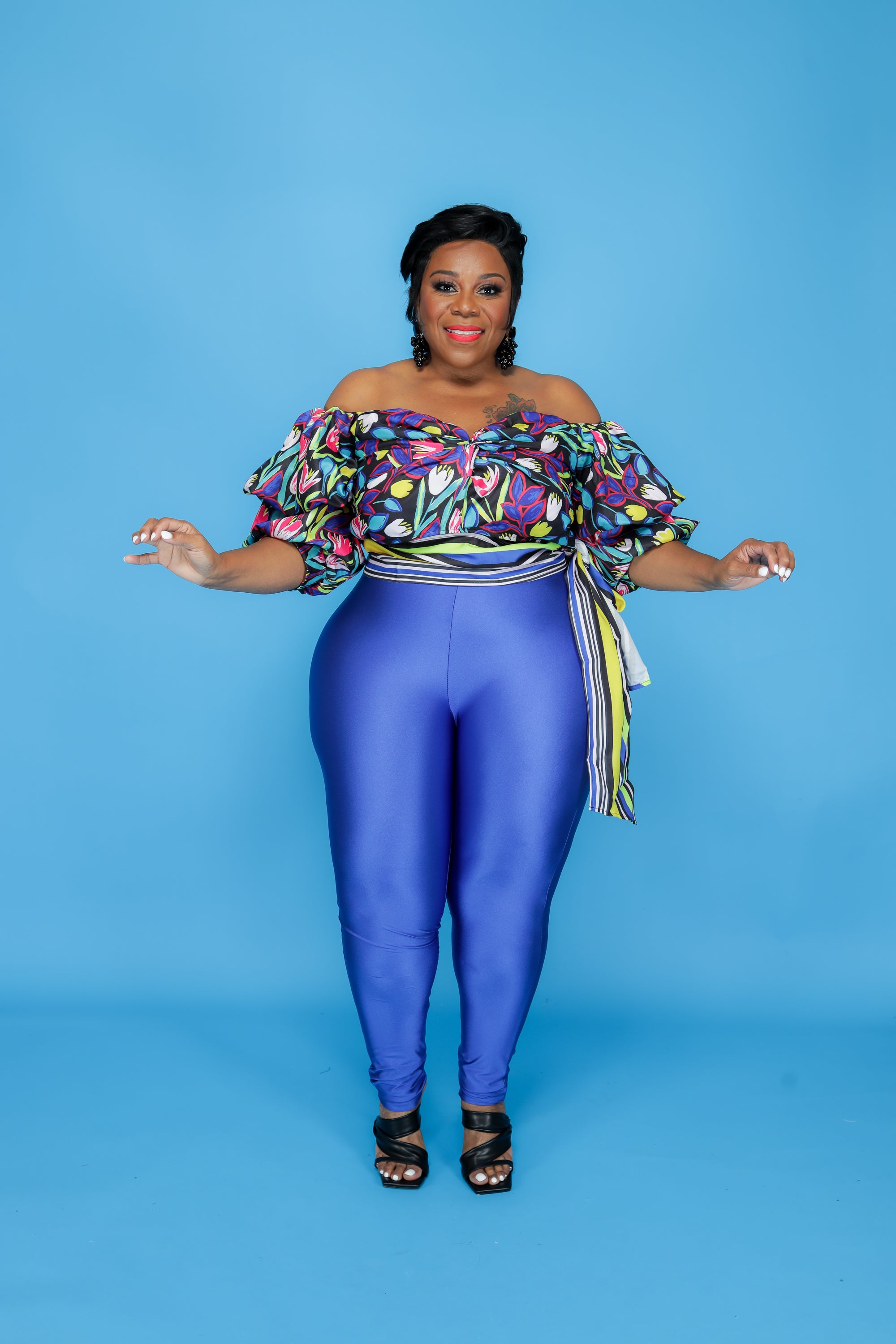 Plus size shop royal blue leggings