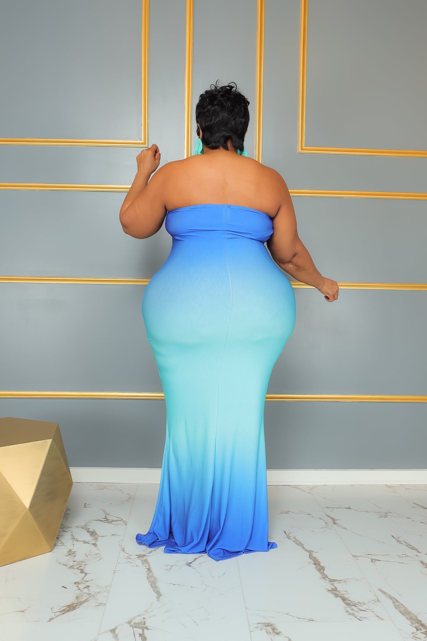Blue Ombre Tube Dress