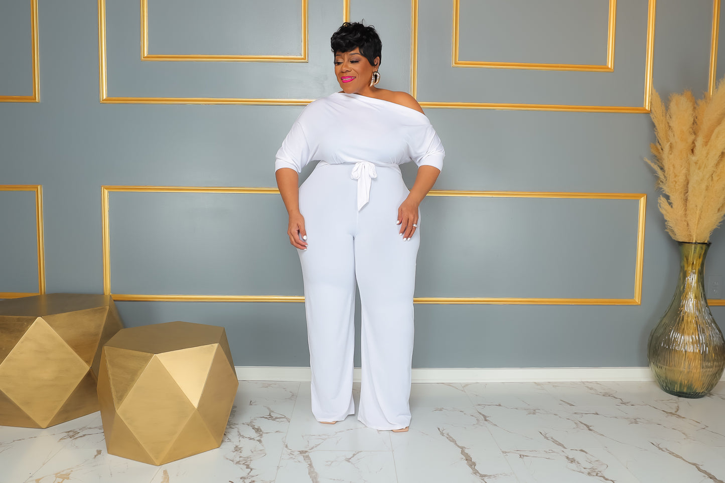 White Dolly Off Shoulder Jumpsuit