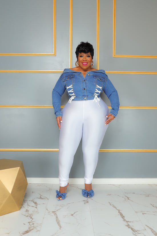 Blue Denim Lace Up Jacket