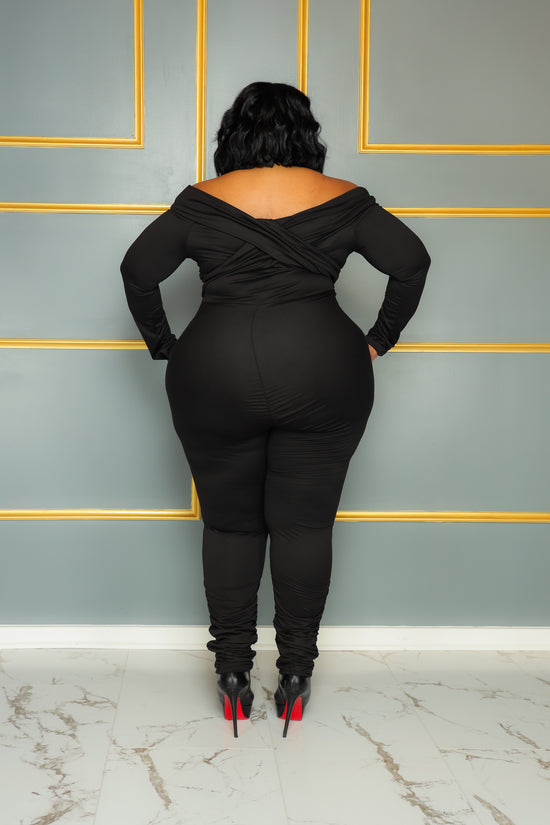Load image into Gallery viewer, Black Off Shoulder Catsuit
