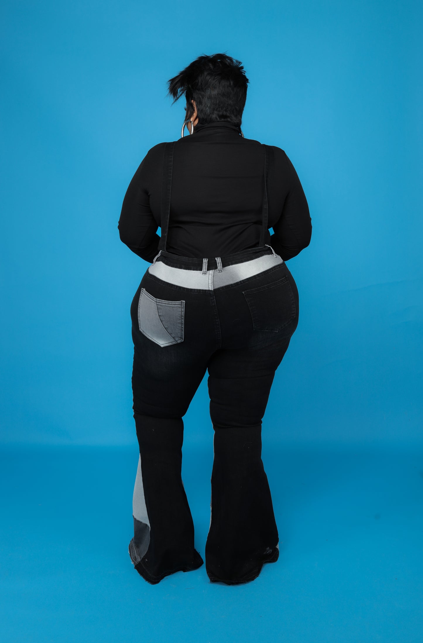 Load image into Gallery viewer, Black Patchwork Denim Suspenders
