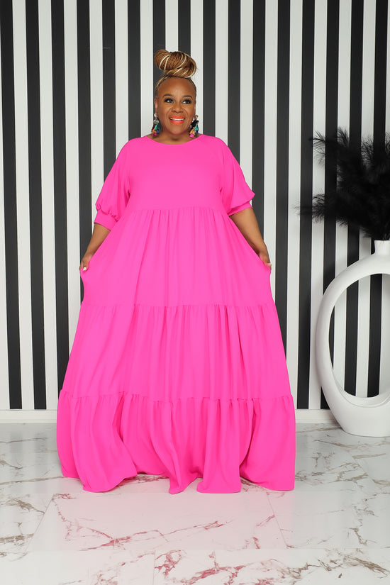 Load image into Gallery viewer, Pink River Flowy Maxi Dress
