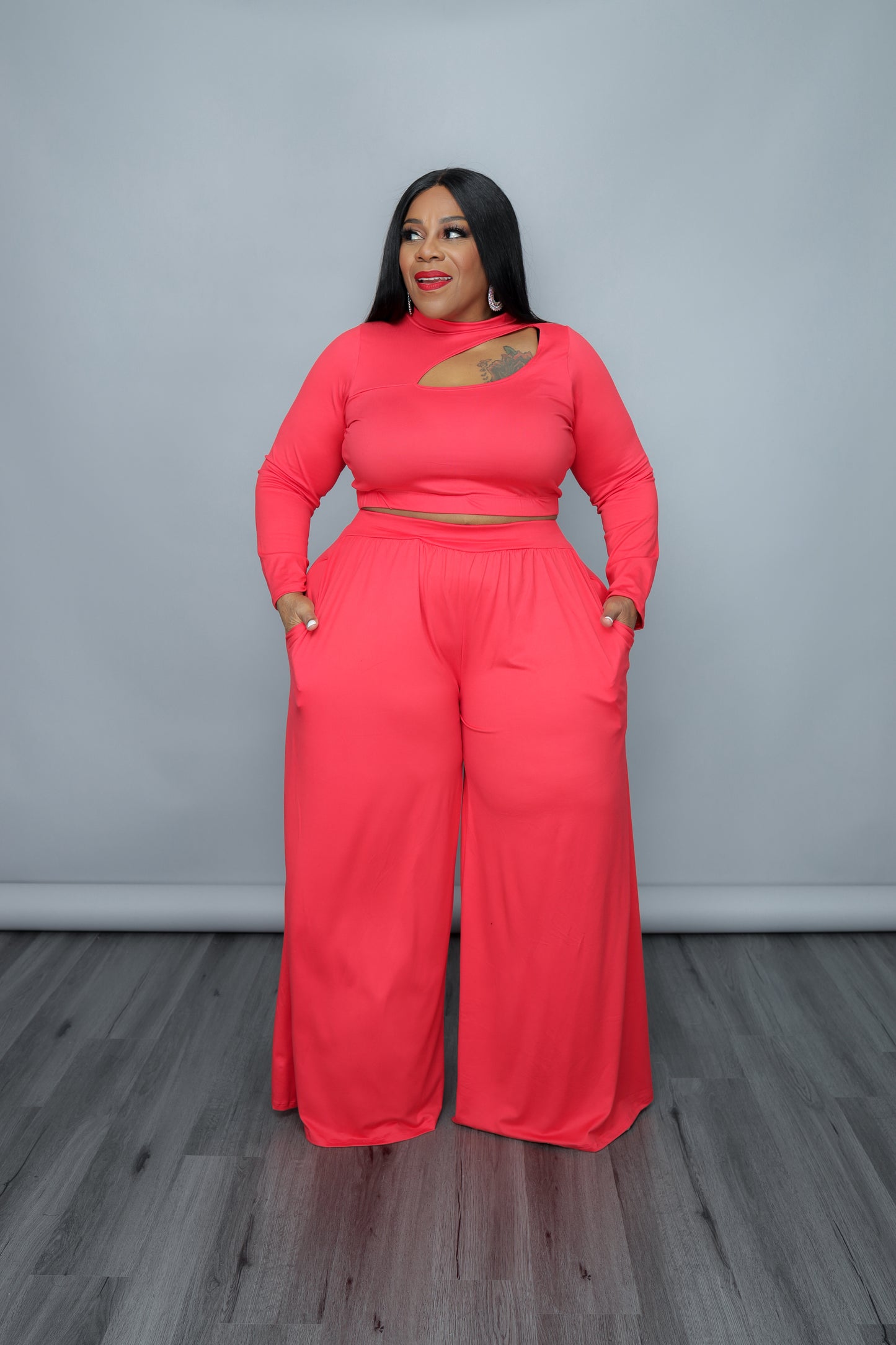 Red Victoria Wide-Leg Set