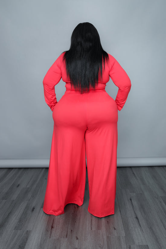 Red Victoria Wide-Leg Set