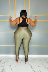 Olive Shiny Leggings