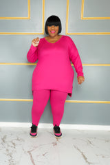 Magenta Cozy V-Neck Set