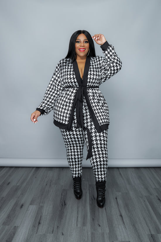 Houndstooth Cardigan Set