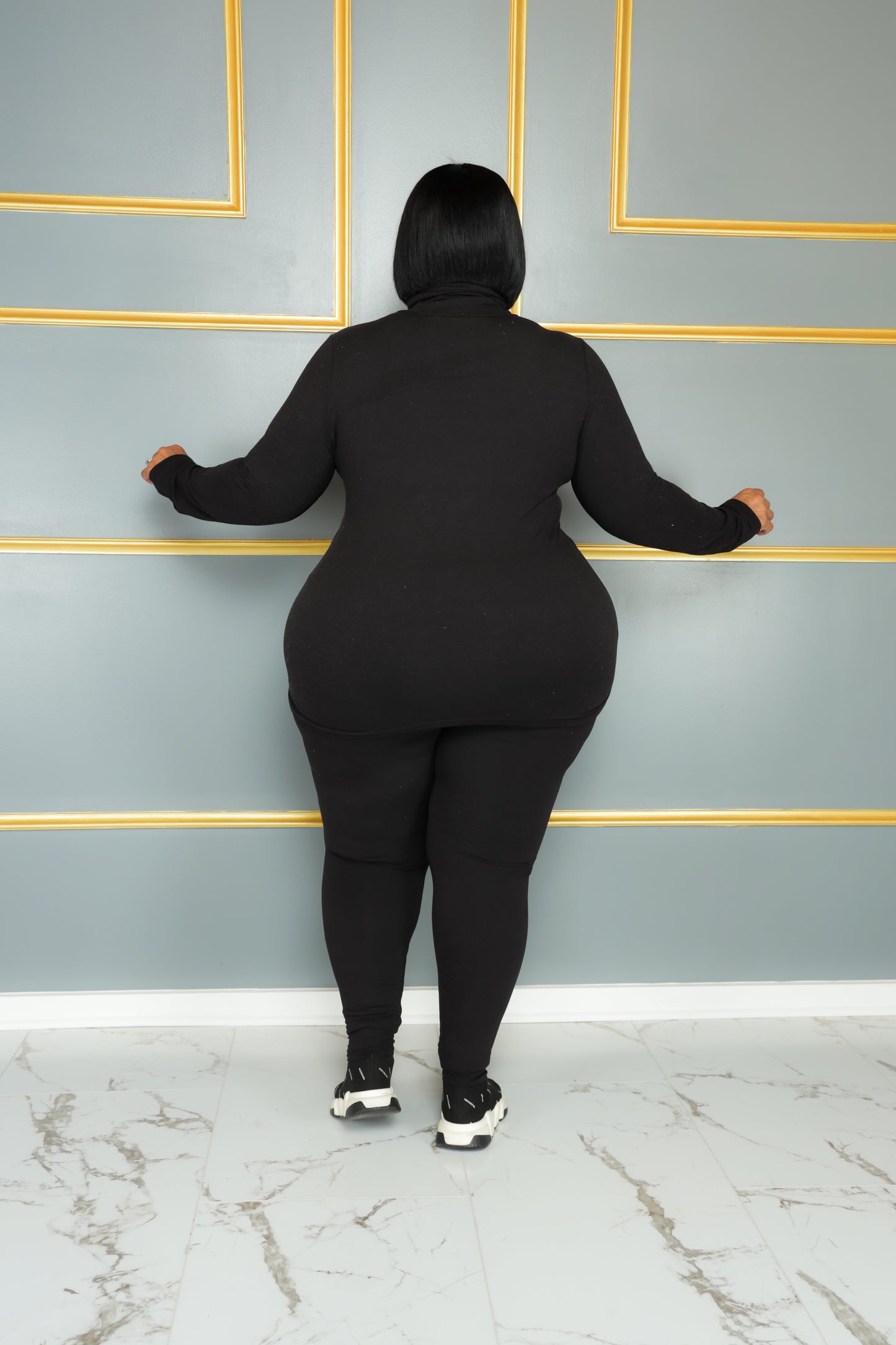 Black Comfy Turtleneck Set